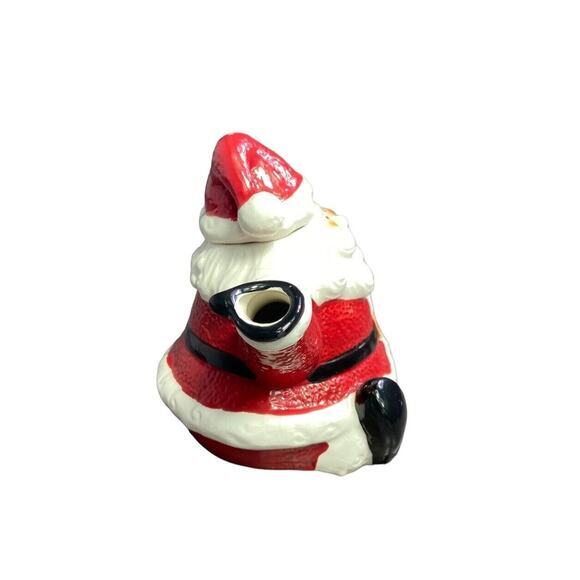 Vintage Santa Clause Christmas Teapot Hat Lid Handle Pour - Picture 6 of 9